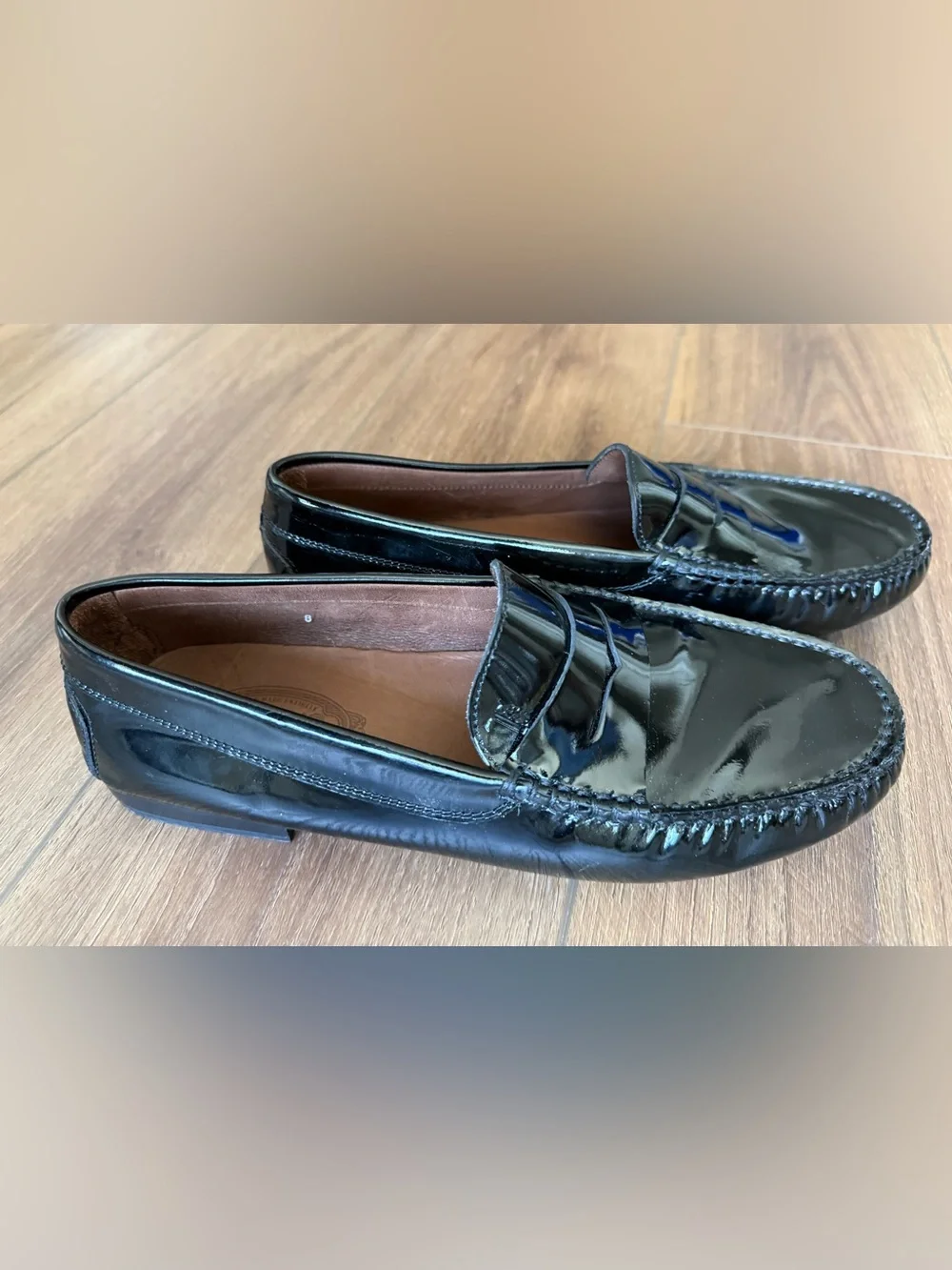 Tods Penny Loafers Men's Size 8 Black Leather Gommino Driving Shoes Italy